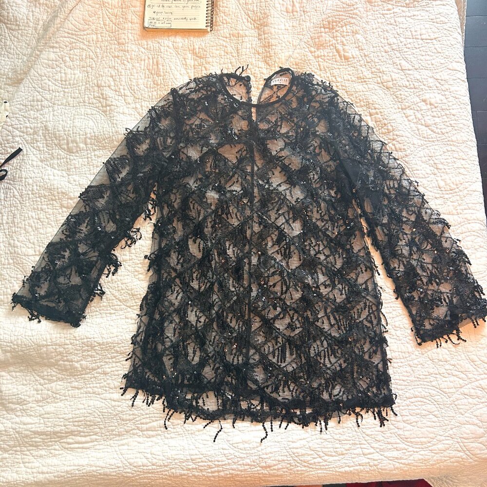 Black sequin, sheer dress, Belgium bought